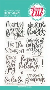 Avery Elle Wreath Tag Sentiments Clear Stamps - Picture 1 of 1