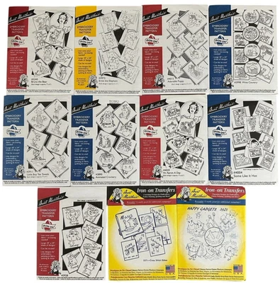 NEW Lot Aunt Marthas Hot Iron Transfers for Embroidery Fabric Painting Quilting - Image 1 of 4