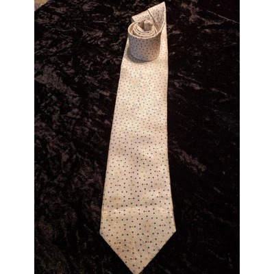 Corbata Santostefano bordada para el cuello para hombre azul marfil amarillo lunares uso profesional Foto 1 de 4