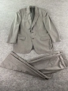 Chaps Ralph Lauren Suit 48 L Gray Wool Herringbone Designer Jacket Pants 40x28 - Picture 1 of 24