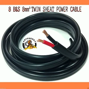 5m 8mm 8mm² 8 B&S TWIN CORE DOUBLE INSULATED COPPER POWER CABLE DC-DC METER - Picture 1 of 1