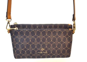 Nanette Lepore Women's Crossbody Handbag Purse Zipp Triple Section Chocolate Bag - Picture 1 of 16