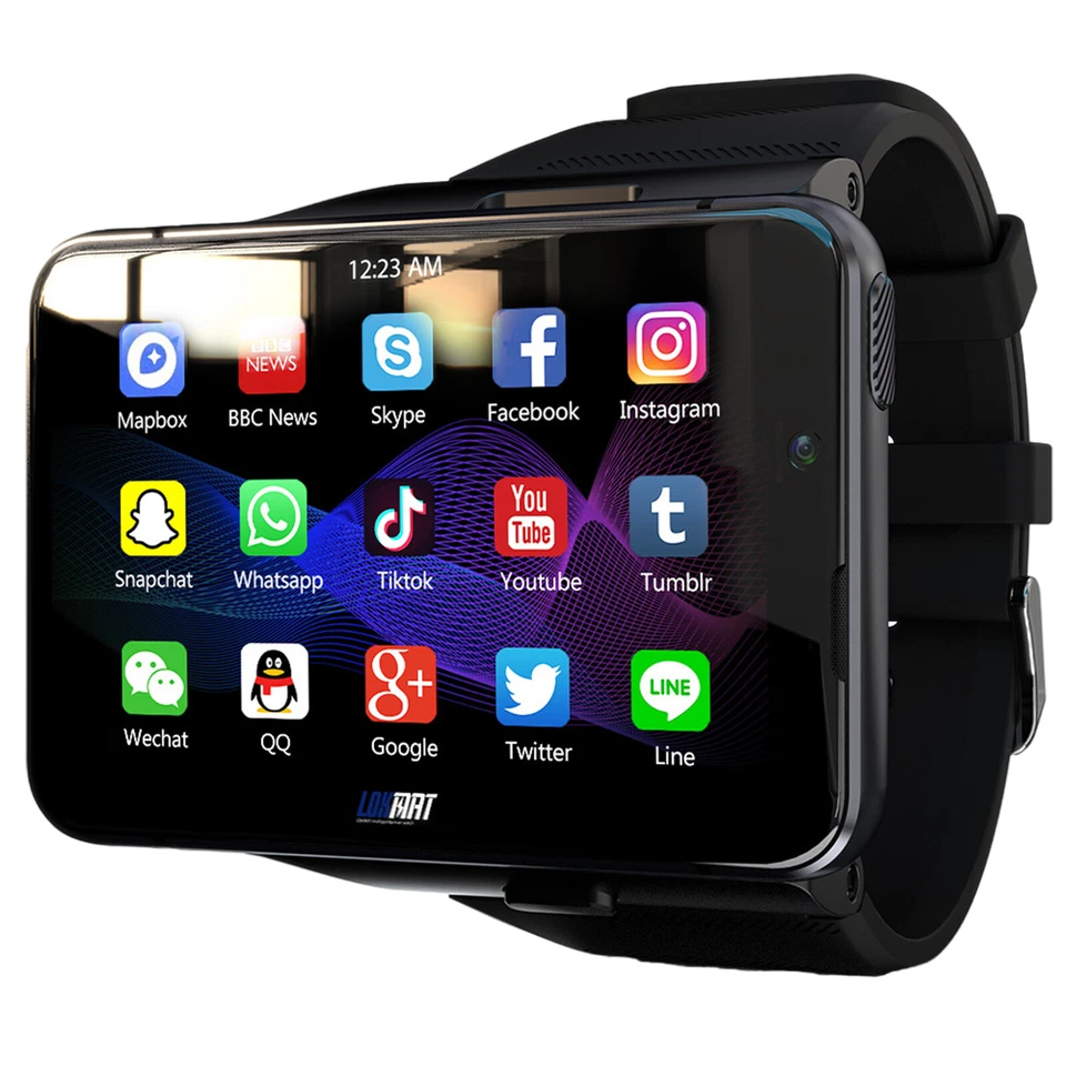 2.88in Larger Screen 4G Smart Watch Android 9.0 4GB w/ 64GB Heart Rate Monitor - Image 1 of 4
