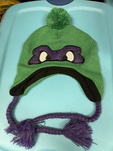 TNMT Teenage Mutant Ninja Turtles DONATELLO KNIT Laplander BEANIE Hat - Picture 1 of 4
