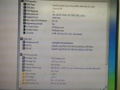 Intel Core 2 Duo E4300 1.8GHz Dual-Core (HH80557PG0332M) Processor conroe - Image 1 of 3