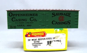 ROUNDHOUSE #3192 36' Oppenheimer Casing Co. Meat Reefer Box Car Kit, C10 Nuovo con scatola - Foto 1 di 2