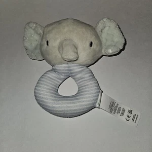 Ingenuity Elephant Plush Rattle Baby Toy Stuffed Lovey Grabber Blue Stripes - Picture 1 of 6