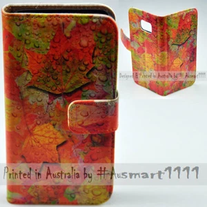 For Nokia Series - Autumn Fall Print Theme Wallet Mobile Phone Case Cover - Picture 1 of 3