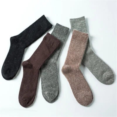Men Angora Cashmere Wool Socks Comfortable Winter Warm Soft Thick Thermal Casual - Image 1 of 4
