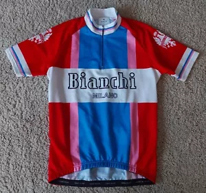 Bianchi Cycling Jersey Shirt Short Sleeves Fleece Lined Men's Size Large - Picture 1 of 13