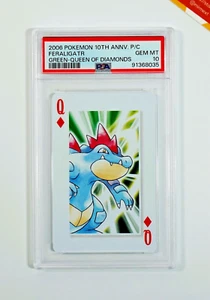 Pokemon PSA 10 Feraligatr Queen of Diamonds 10th Anniversary Poker 2006 Japanese - Picture 1 of 3