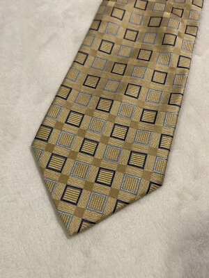 "Corbata Nautica corbata cuello patrón cuadrado amarillo dorado 58""x4"" excelente estado" Foto 1 de 4