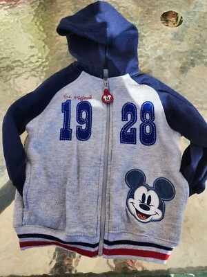Disney Mickey Mouse Sudadera con Capucha Chaqueta Cremallera Completa Azul Niños Talla 2T Foto 1 de 4