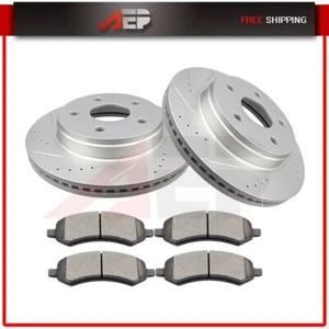 Discos y pastillas de cerámica rotores de freno delanteros perforados para Dodge Durango Ram 1500 - Imagen 1 de 6