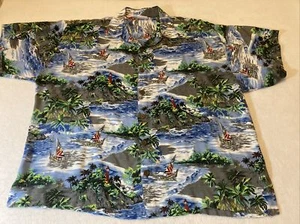Pineapple Lava Short Sleeve Buttoned Front Tropical Island Aloha Shirt SZ XL - Picture 1 of 11