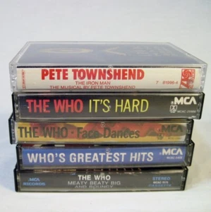 Lot of 5 WHO & Pete Townsend Cassette Tapes Meaty Beaty Face Dances Its Hard - Picture 1 of 6