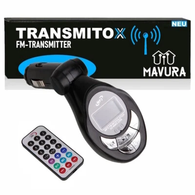 TRANSMITOX FM Transmitter Bluetooth USB SD Ladegerät für Handy Radio Adapter - Bild 1 von 4
