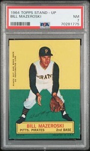 1964 TOPPS STAND-UP BILL MAZEROSKI PSA 7 NEW LABEL VINTAGE BASEBALL