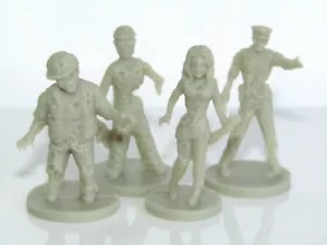4 x Zombies!!! Miniaturas para juegos de mesa ~ Zombie hembra ~ macho ~ policía ~ trabajador - Imagen 1 de 6
