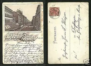 Saluto da Berlino Friedrichsstrasse Schüler Germania francobollo 1891! - Foto 1 di 3