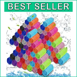 Hyper-Evaporative Multicolor Cooling Towels 120 Pack - Ultimate Summer Companion - Picture 1 of 9