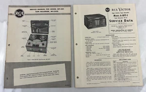 RCA Victor Tape Recorder SRT-301 & 6-HFT-1 Service Data Schematics & Parts - Picture 1 of 4