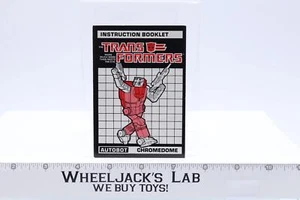 Chromedome Action Figure Instruction Manual Booklet 1987 Hasbro G1 Transformers - Picture 1 of 2