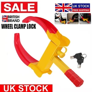 HEAVY DUTY WHEEL CLAMP CAR SECURITY CLAMPS LOCKS FOR CARAVAN VAN TRAILER LOCK - Picture 1 of 13