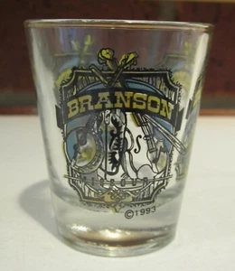 Vintage Branson Missouri 1993 SCHNAPSGLAS Made In Taiwan Klarglas mit Landschaft - Bild 1 von 7
