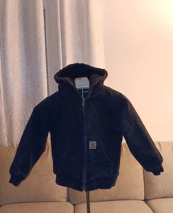 Carhartt Black Hooded Jacket Canvas Full Zip Hoodie Youth Sz XS (6) - Picture 1 of 9