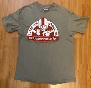 Vintage 85 Super Pub Crawl San Francisco Embarcadero Center T Shirt Large 49ers - Picture 1 of 8