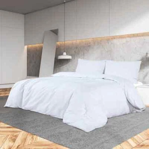 Set Copripiumino Bianco 220x240 cm in Microfibra Leggera - Foto 1 di 8