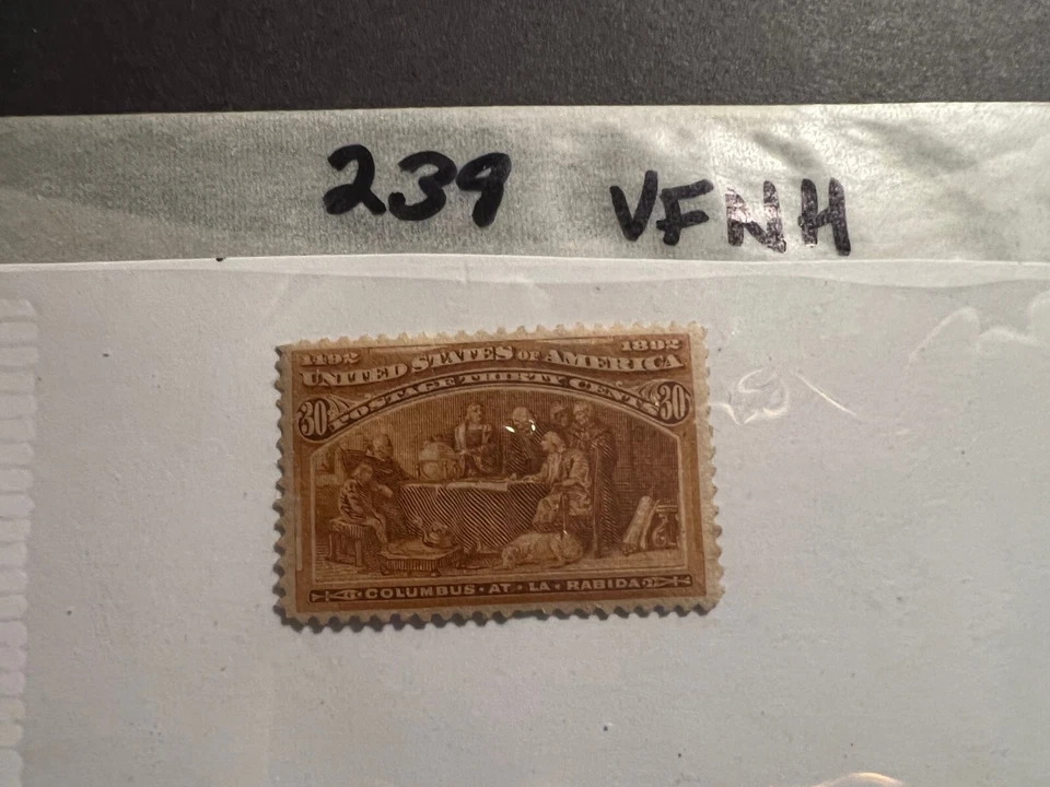 US stamp 239 vfnh Columbus 30c - Image 1 of 1