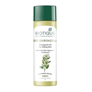 Biotique Bio Bhringraj Fresh Growth Therapeutic Oil 120ml For Weak Falling Hair - Foto 1 di 4
