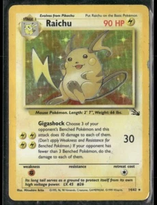 Raichu - 14/62 - Pokemon Fossil Unlimited Holo Rare Card WOTC MP READ - Picture 1 of 2
