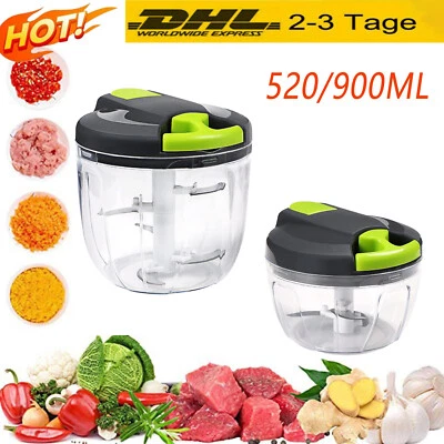 Zerkleinerer Gemüseschneider Manuell Universal Knoblauchhacker Fleischwolf Nüsse - Bild 1 von 4