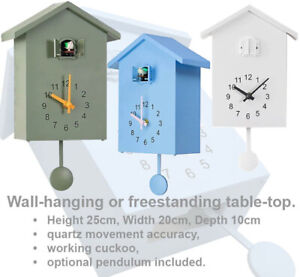 Cuckoo clock, Wall hanging, Table top, modern contemporary auto night silence UK