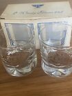 Ravenhead Glass Pair Of Whisky Glasses, Rare 2000 Embossed