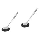 2pcs Stainless Steel Scrubber With Handle Cooking Pot Scrub Brush Dish