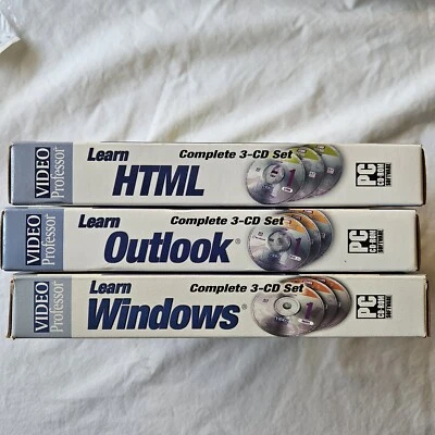 Video Professor - Aprende Windows XP + HTML + Outlook 2003 PC CD Software Foto 1 de 4