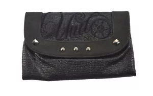 Unit Riders ALUDE Tachuelas de Metal Negro Bordado Cartera Bolso sin embrague Billetera para Mujer - Imagen 1 de 7
