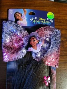 Pieza de pelo largo marrón oscuro Claire's Encanto 18" en pasador de moño brillante Disney - Imagen 1 de 4