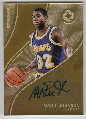 2017-18 Panini Opulence Lakers Magic Johnson Opulent Autographs Gold Auto /10 - Image 1 of 2