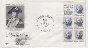 TurtlesTradingPost - George Washington Booklet 1962 #1213a FDC - Artcraft Cachet - Picture 1 of 1