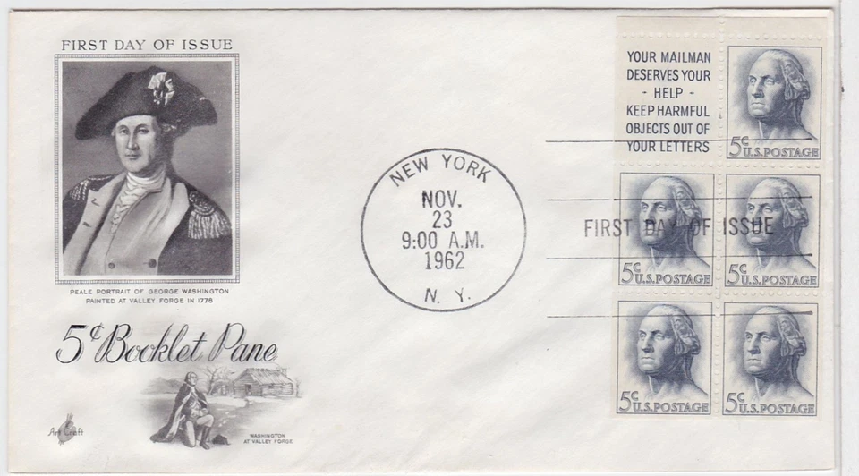 TurtlesTradingPost - George Washington Booklet 1962 #1213a FDC - Artcraft Cachet - Image 1 of 1