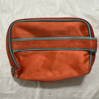 Bolsa con cremallera naranja y turquesa 7 pulgadas x 5 pulgadas x 2 pulgadas Foto 1 de 3