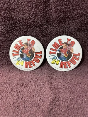 Two Vintage 1995 Time To Refuel Jeff Gordon NASCAR Coca Cola Pins. - Image 1 of 4