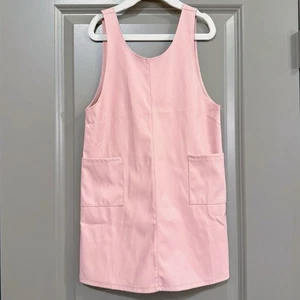 Heart and Arrow Girls Dress Size 6 Blush Pink with Pockets PU Leather - Picture 1 of 6