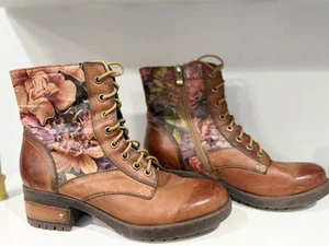 Spring Step L’ Artiste Marty Lace Up Combat Boots EU39 US8.5 NWOT - Picture 1 of 5