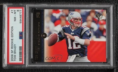 2008 SP Rookie Edition Tom Brady #7 PSA 8 - Image 1 of 2